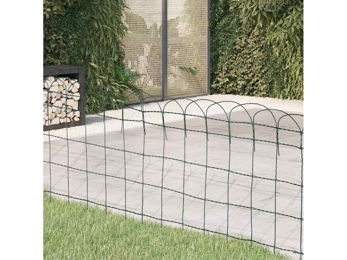 Vidaxl Cerca Divisória Para Jardim Em Ferro Revestido A Pó 25x0,65 M