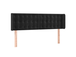Cabeceira de Cama com Abas Tecido Preto MAISON EXCLUSIVE (147x16x78 cm)