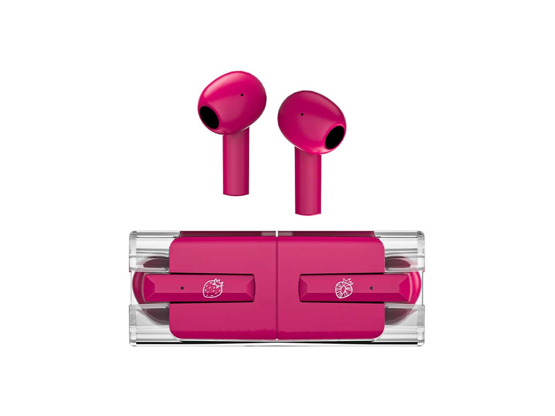 Auriculares Bluetooth True Wireless AGTRUM Kd-16 In Ear Microfone Rosa Vermelha