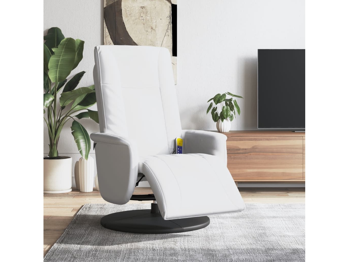 Massage Recliner Chair, Massage Recliner Chairs Vidaxl Branco Couro Artificial
