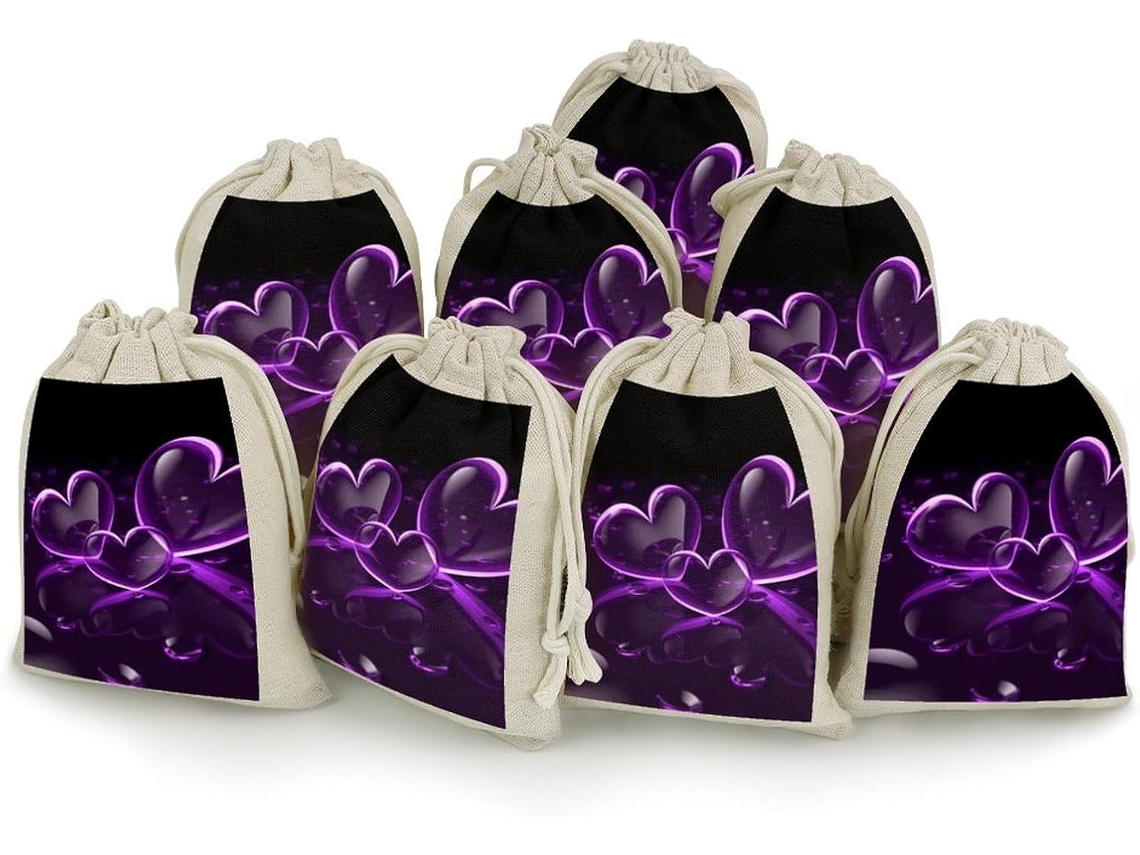 Conjunto Com 8 De Presente De Natal Juta, Para Presentes, Com Festiva