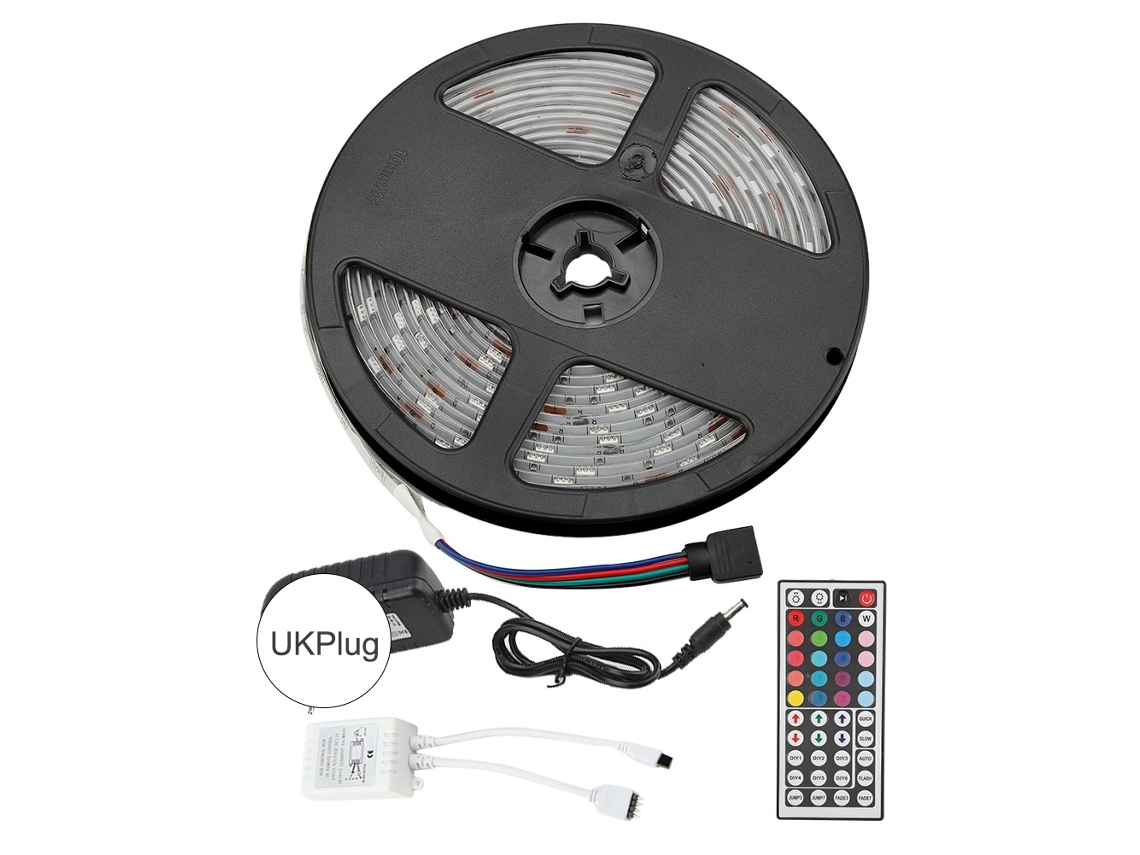 Fita de Led Rgb Colorida 5m 150led, Impermeável, Ip65, para Casa, Bar, com Controle Remoto