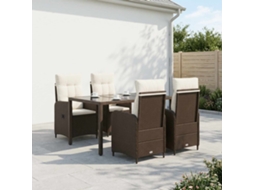 Vidaxl Conjunto De Jantar Para Exterior 5 Unid. Marrom E Branco Creme