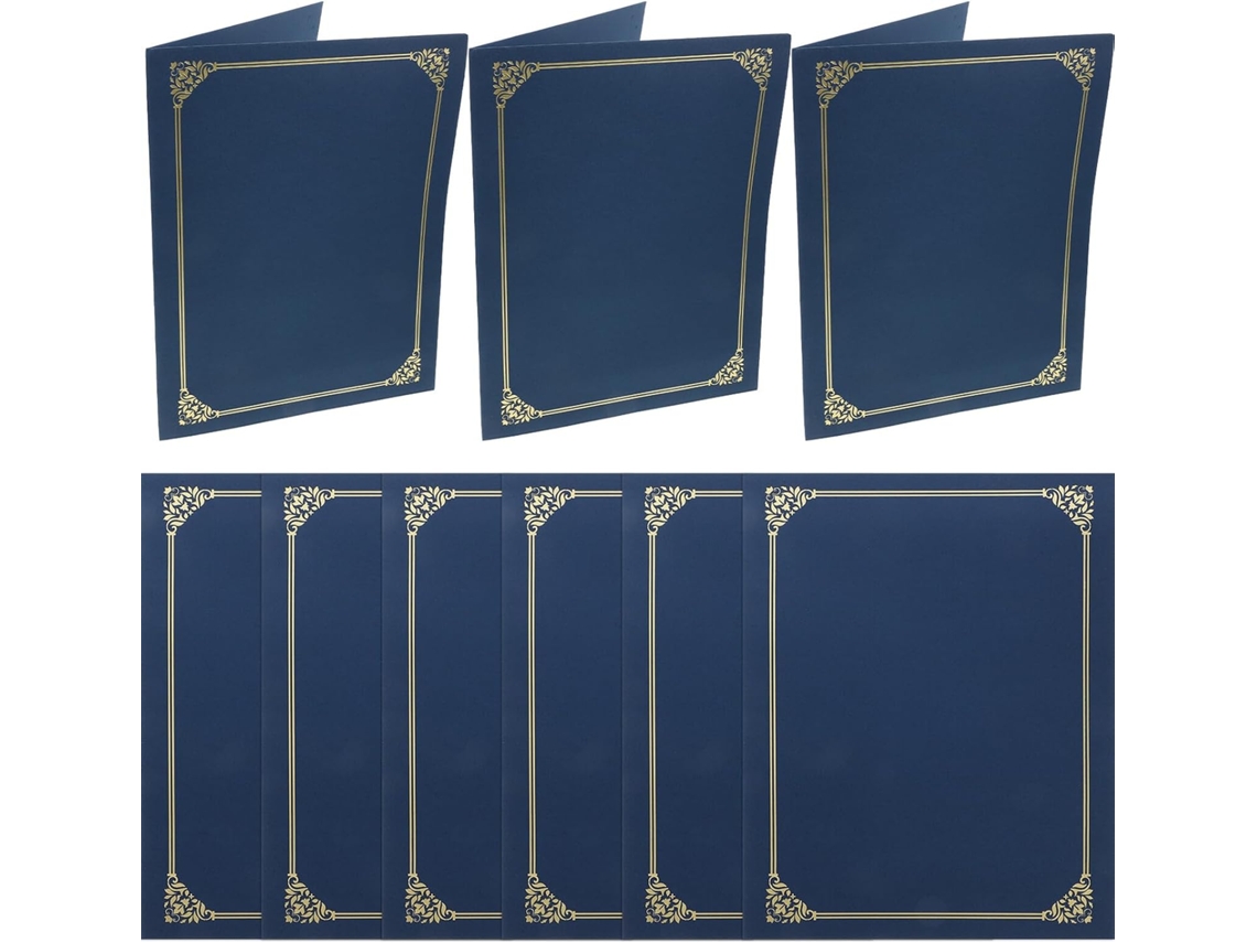 Capa Diploma Beavorty, 10 Unidades, Em Papel Com Borda Dourada, Design Clássico E Simples, Resistente E Durável
