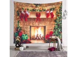 Tapete De Parede De Natal Para Chimenea Árvore Meias Presentes Decoração De Festa 150x100cm