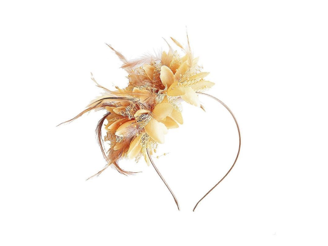 2026 diadema de Penas Vintage com Flores de Tela Acessório de Cabelo Elegante para Mulheres e Meninas Noivas