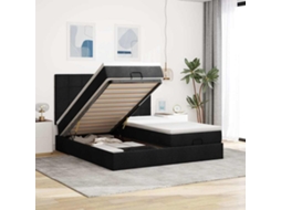 63 / 5,000vidaxl Estrutura De Cama Otomana Com Colchões Tecido Preto