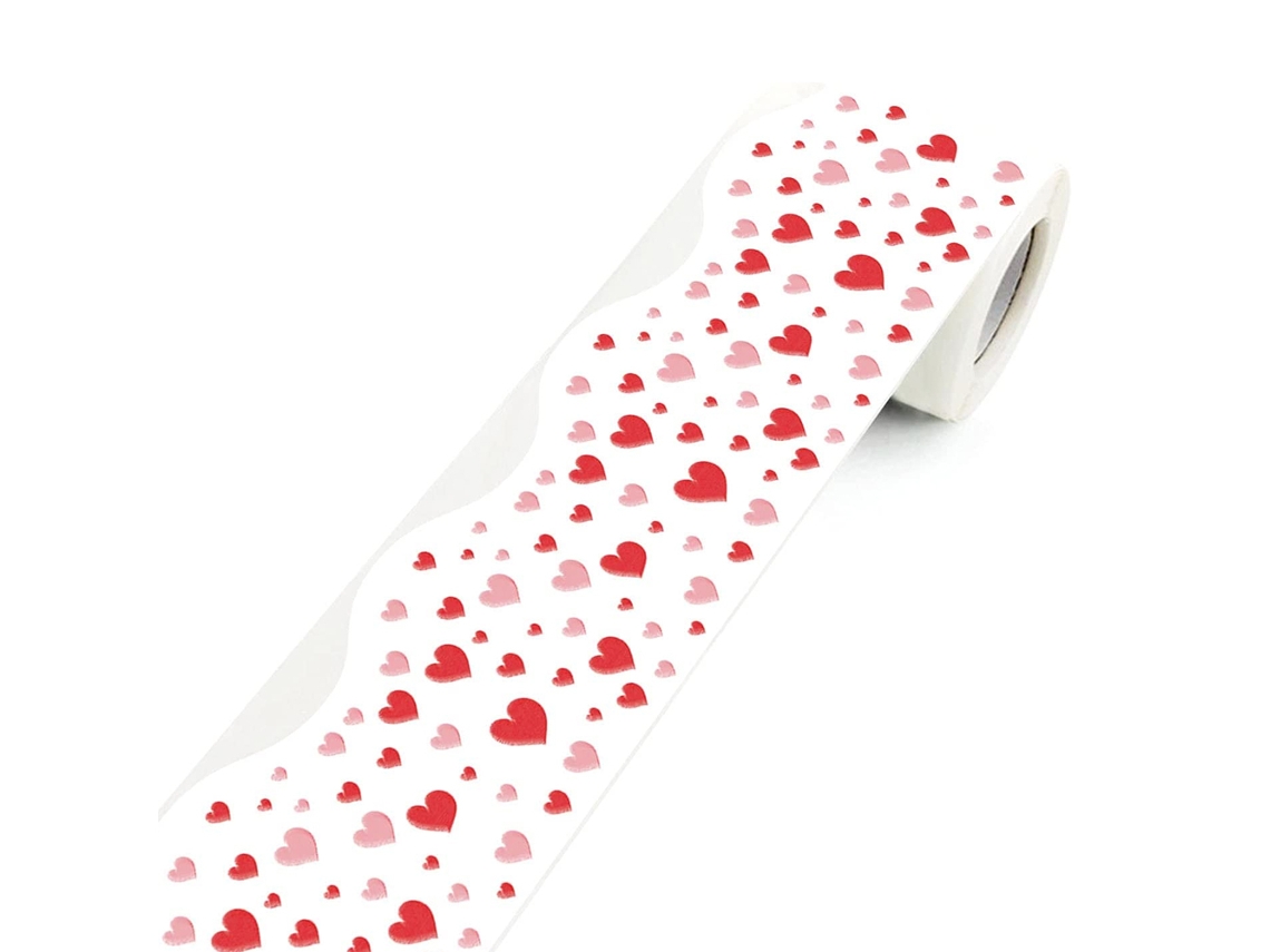 Borda Adesiva Decorativa, Bordas Impressas Em Ambos Os Lados, Decorações De Sala De Aula O Dia Dos Namorados, Material De Papel Impermeável Com Borda