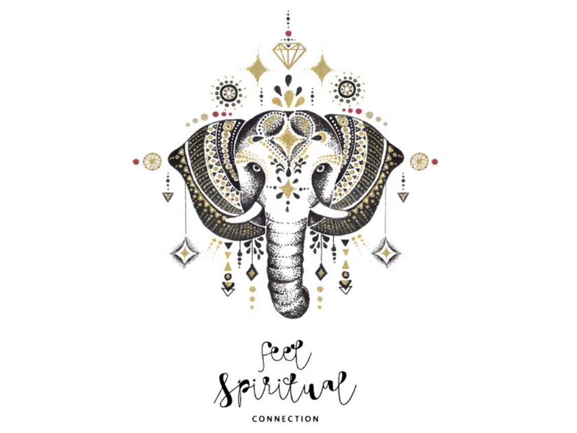 Sticker de Parede Elefante Estilo Nórdico Decorativo para Sala e Quarto Eco pvc (50x70cm) | S/MARCA