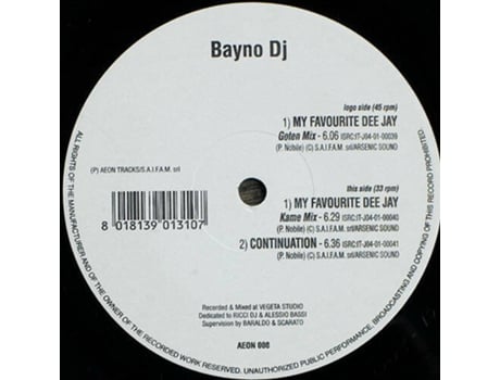 Vinil My Favourite Dee Jay Aeon Tracks