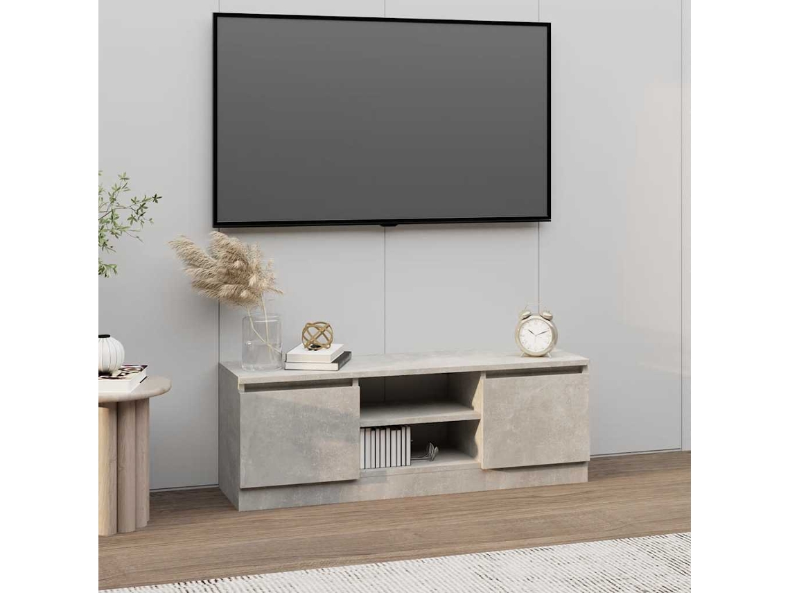 Vidaxl Móvel De Tv Com Porta 102x30x36 Cm Cinzento Cimento