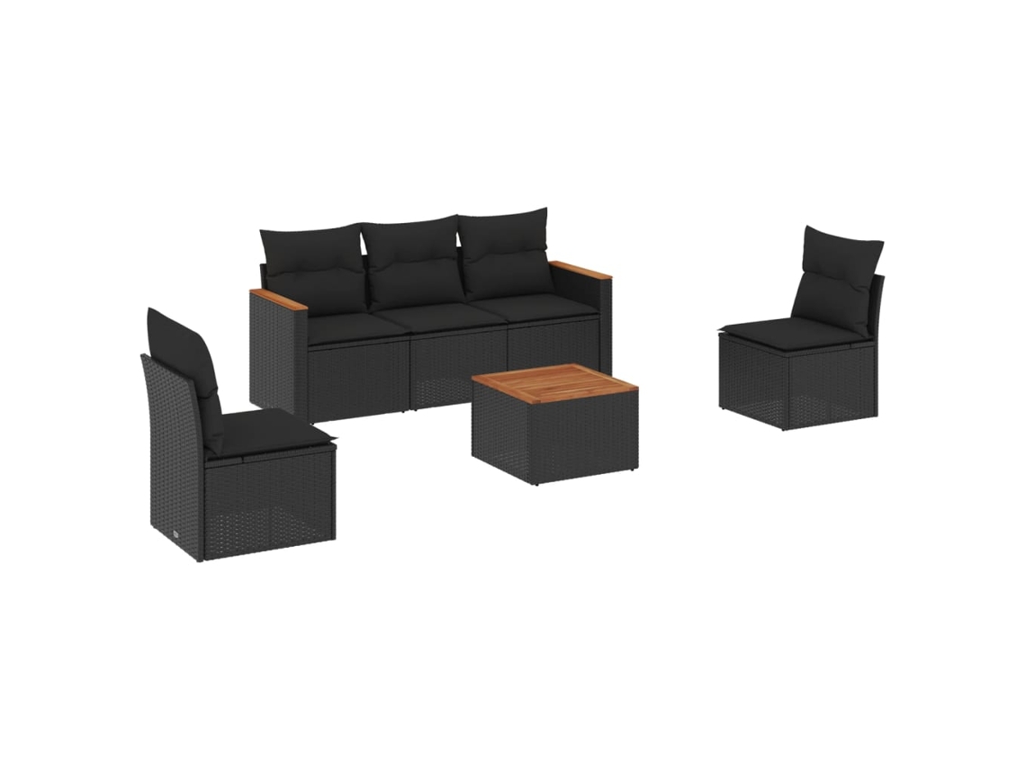 Garden Sofa Set, Garden Sofa Sets Vidaxl Preto Rattan / Vime (n/a)