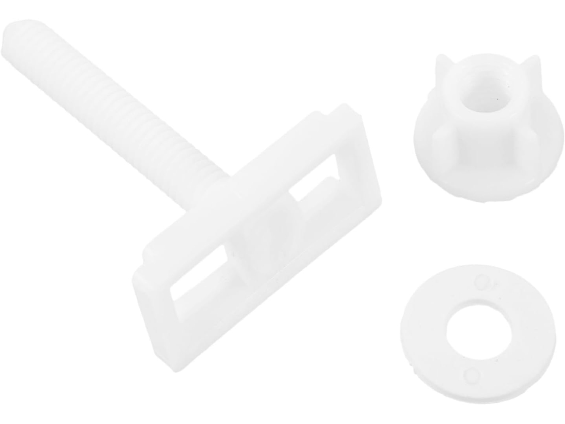 Hemobllo Conjunto Com 2 Parafusos Abs Para Fácil Fixação E Substituição De Assentos Sanitários Em Banheiros Cor Branca