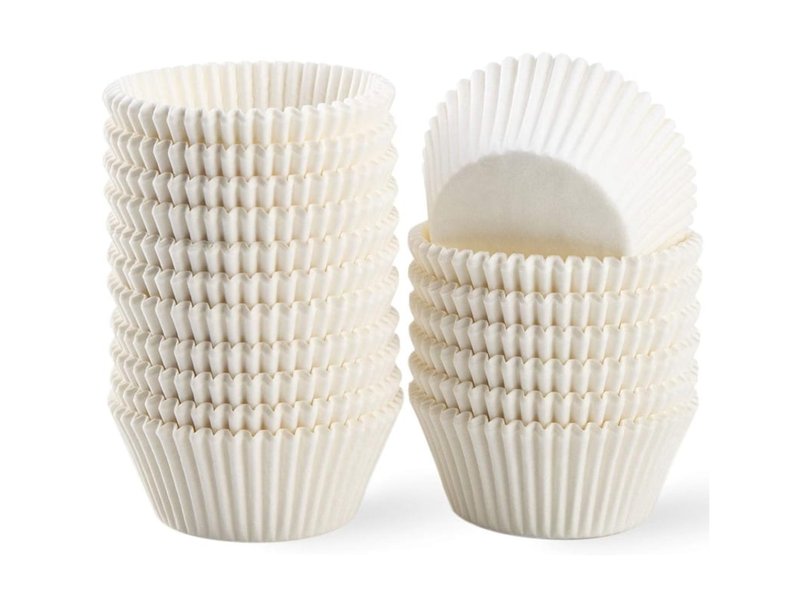 Forminhas De Papel Para Cupcake Brancas 500 Unidades, Sem Cheiro, Grades Alimentar E À Prova De Gordura
