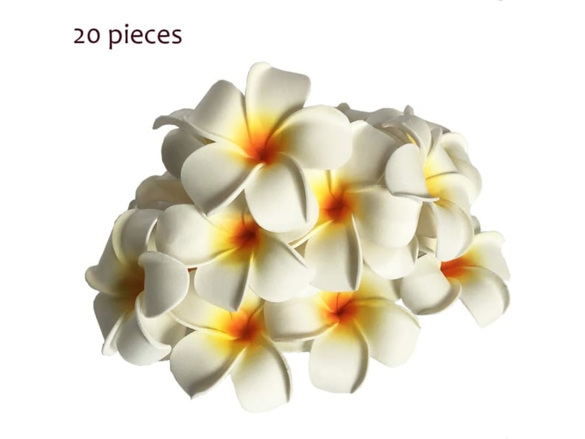 20 Peças de Flores Artificiais Flutuantes para Decoração de Piscina e Banheiro AQUAFORGE (brancas)