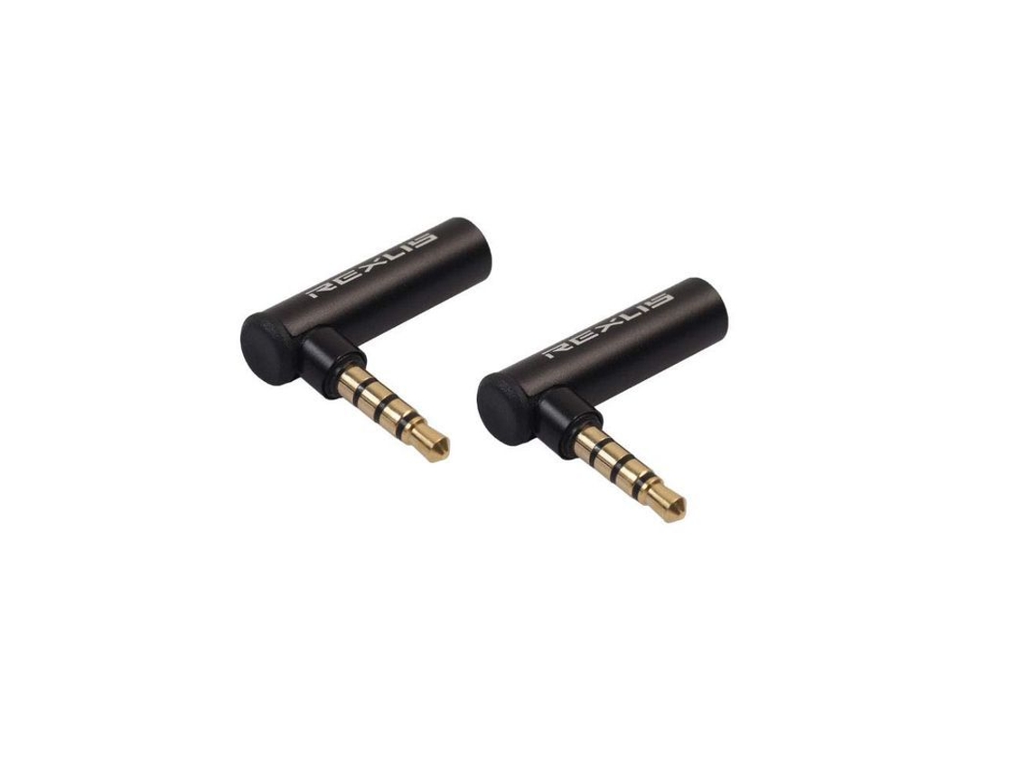 Adaptador de Áudio 3.5mm com Ângulo de 90°, 2 Unidades