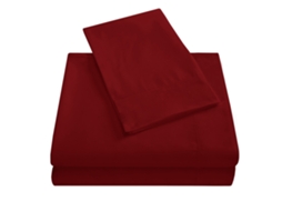 Conjunto de lençóis de cama com bolsa profunda de alta qualidade vermelha 4 peças full S/MARCA