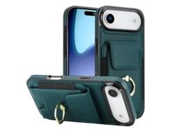 Capa Para Iphone 17 Air Com Bolso Elástico Para Cartão E Suporte De Anel