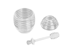 Dispensador de mel transparente com tampa e colher | S/MARCA