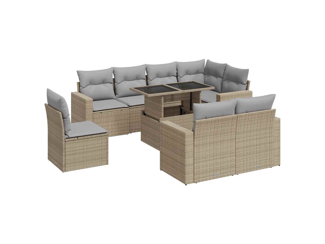 Garden Sofa Set, Garden Sofa Sets Vidaxl Bege Rattan / Vime (n/a)