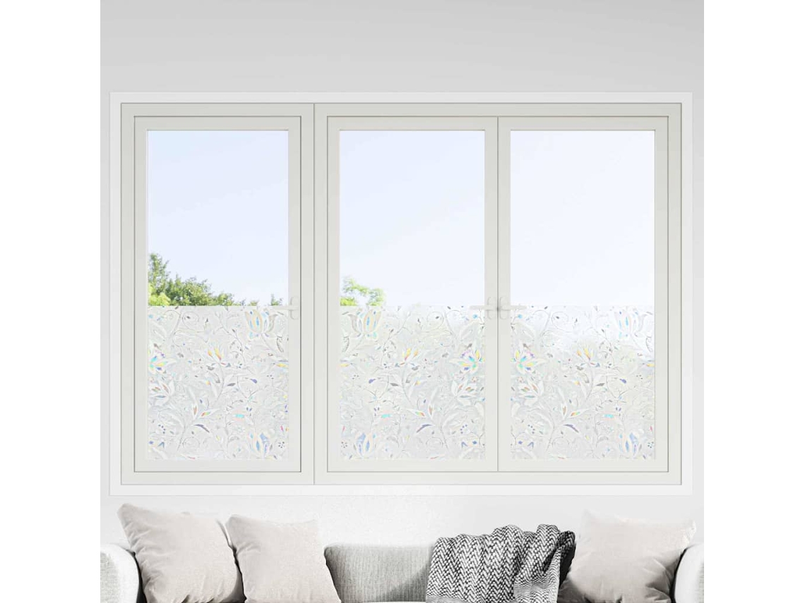 Vidaxl Película Estática Para Janelas Padrão De Flores 45 X 500 Cm Pvc