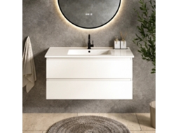 Móvel para Lavatório Mirlux Varo 100 Cm Branco Cuba Branca MIRLUX