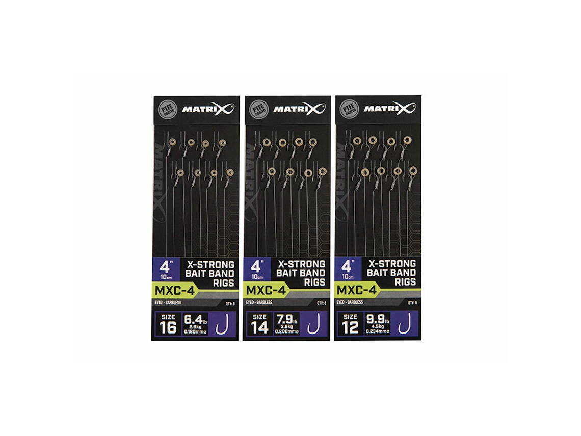 Isco sem Barbless MATRIX MXC-4 X-strong Bait Band 10cm x8