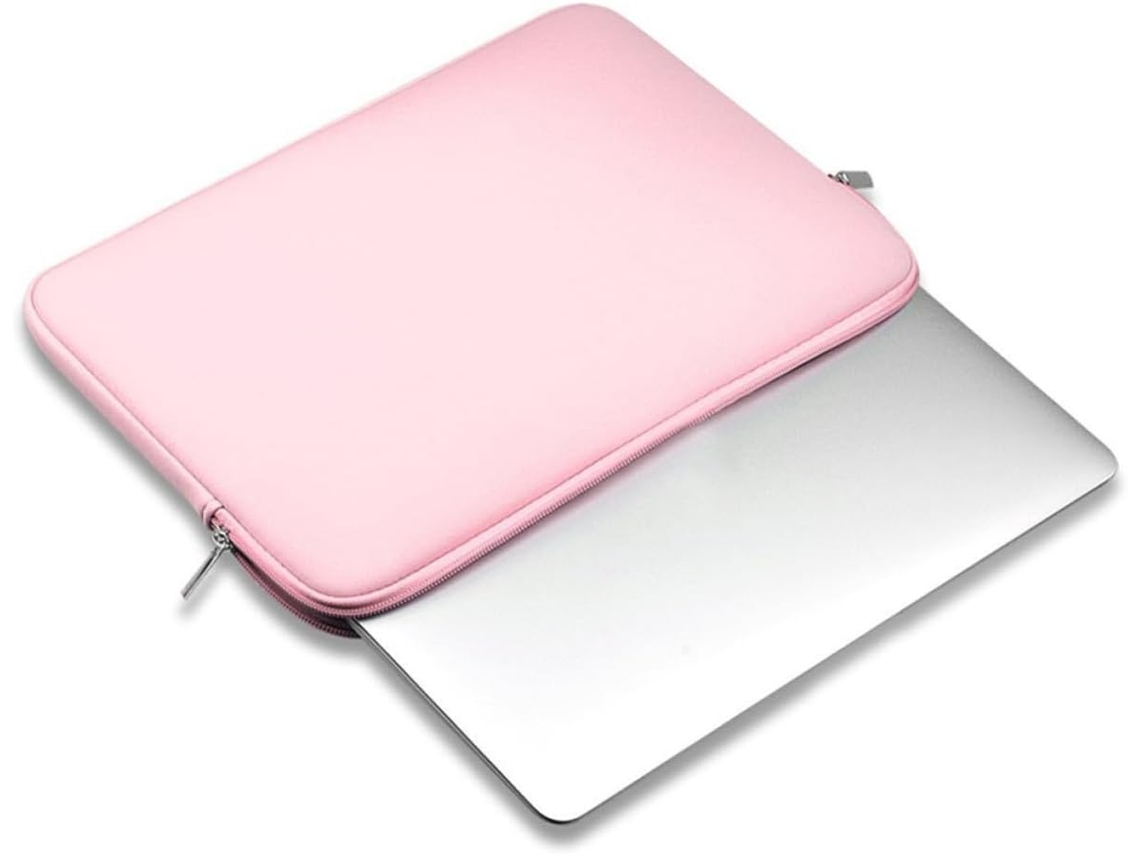 Bolsa Rosa De Neoprene Para Laptop De 13 Polegadas Com Zíper