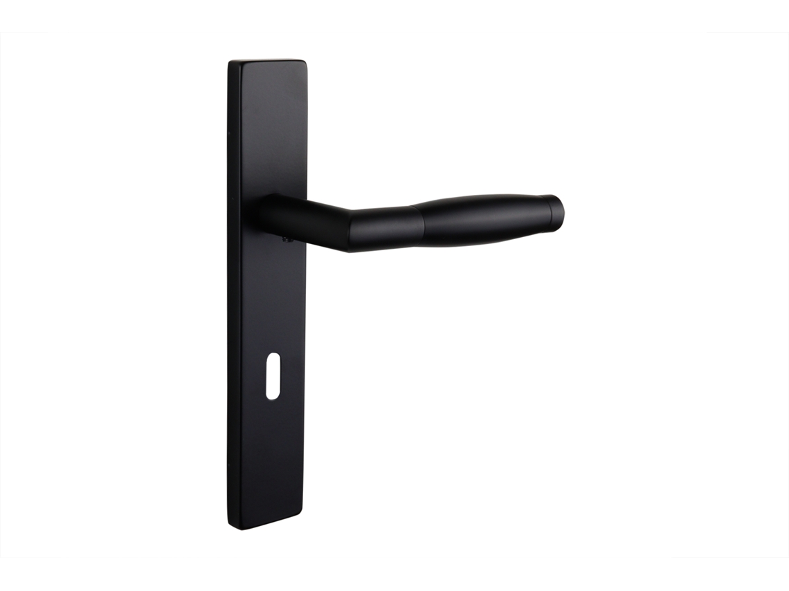 Maçaneta Da Porta Lavuzo Ascoli Black com Escudo Retangular Sl72 Por Conjuntos WOVAR