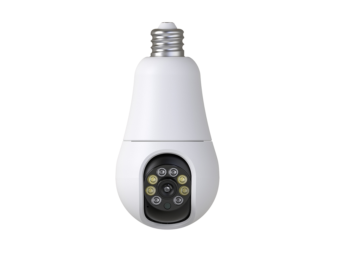 Câmara De Segurança Lâmpada Wifi 360° 1080p Banda Dual 2.45ghz Visão Noturna Áudio Bidirecional Detecção De Movimento