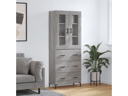 Vidaxl Armário Alto 69,5x34x180 Cm Derivados De Madeira Sonoma Cinza