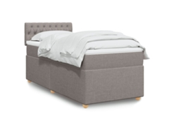 Vidaxl Cama Com Molas/colchão 80x200 Cm Tecido Castanho-acinzentado