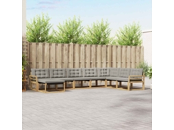 Vidaxl Conjunto De Sofás Para Exterior 8 Pcs Branco E Cinzento-claro