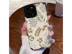 2 Capas Para Iphone 17 Pro Max Com Estampa Exclusiva De Samambaia, Folhas E Listras Nas Bordas.
