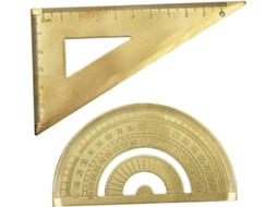 Régua Triangular De Latão Banhada A Ouro Para Medição, Escala Clara E