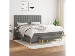 Vidaxl Cama com Molas/colchão 160x200 Cm Tecido Cinzento escuro