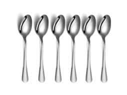 Conjunto De Utensílios De Aço Inoxidável 6pcs 13,7 * 3cm Prata Colher Adequado Para Jantar Em Família