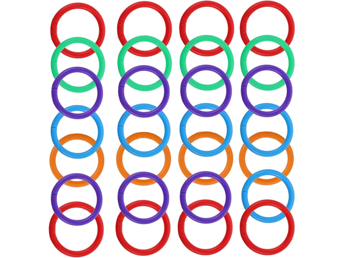 Argola de corrente de plástico Healvian, diâmetro interno de 28 mm, pacote com 100 unidades, argola Duplo, data