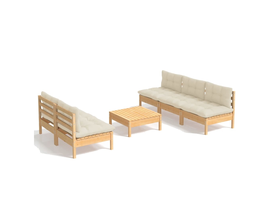Garden Lounge Set, Garden Lounge Sets Vidaxl Creme Madeira De Pinho (n/a)