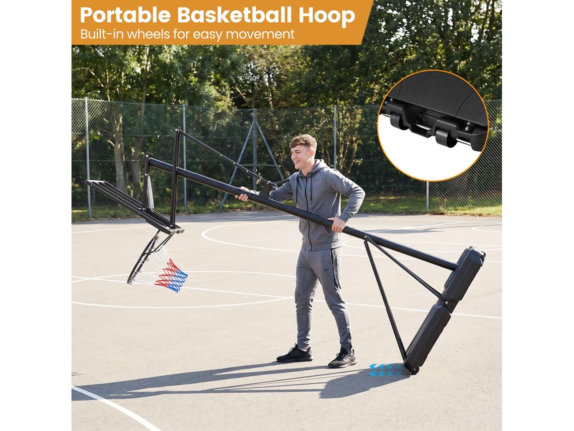 Cesto De Basquetebol Ajustável Para Exterior Com Tabela Resistente