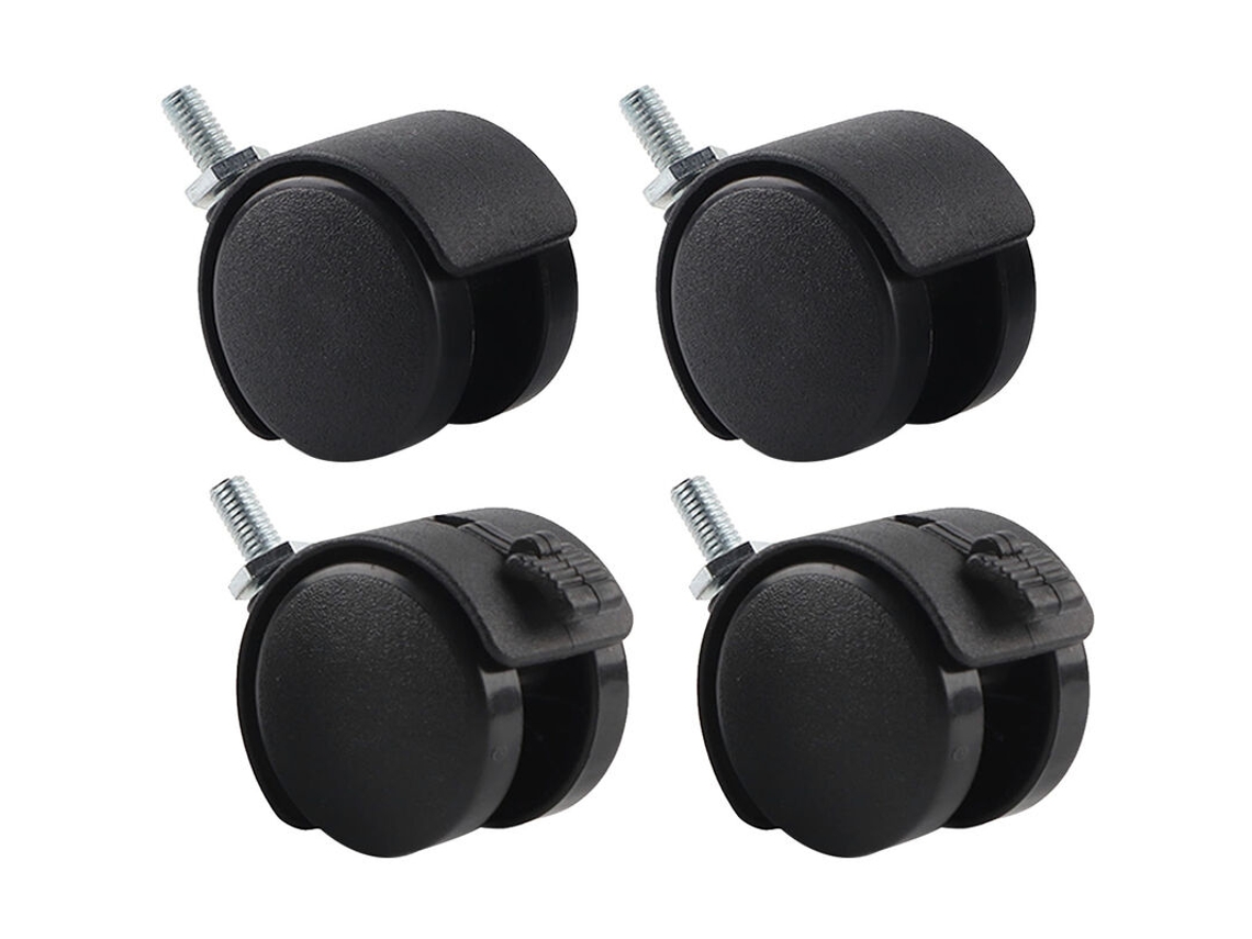 Peças De Rodas Giratórias Para Cadeira De Escritório, Substituição De Nylon E Plástico Com Freio Preto Aquaforge