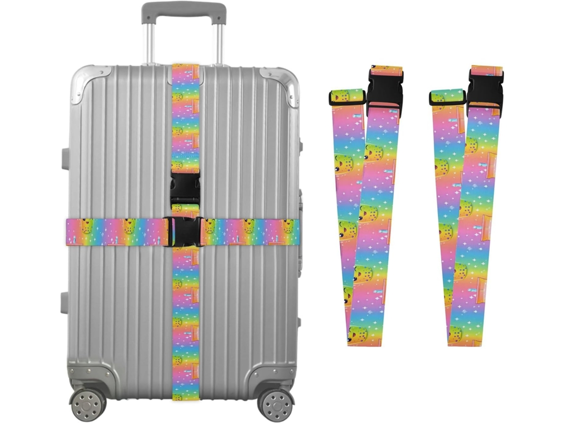 Conjunto De 2 Alças Bagagem Com Estampa Chá E Miçangas, Ideais Para Malas De Viagem, Acessórios Para Cintos, Conectores
