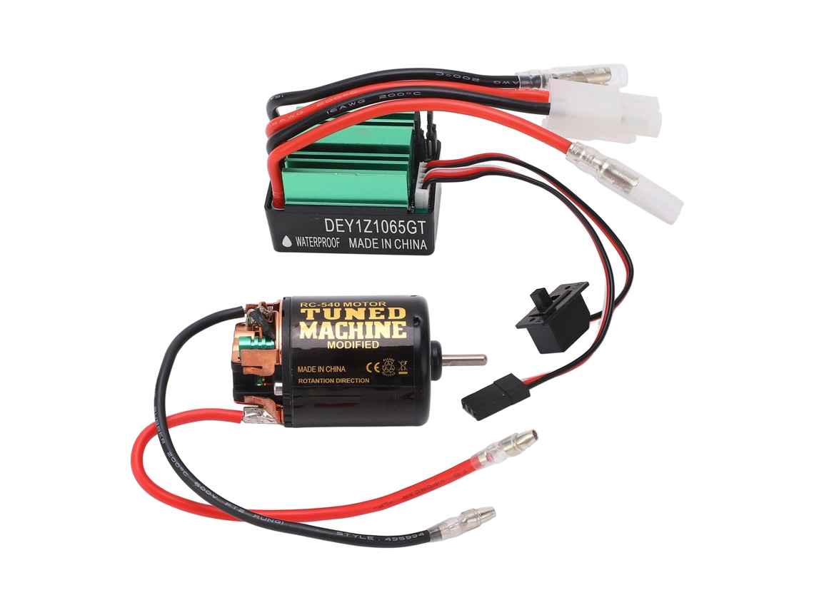 Motor De Escova 540 Com Esc 65a Proteção Contra Sobreaquecimento Alta Torque Peças De Carro Rc 45t Preto Verde