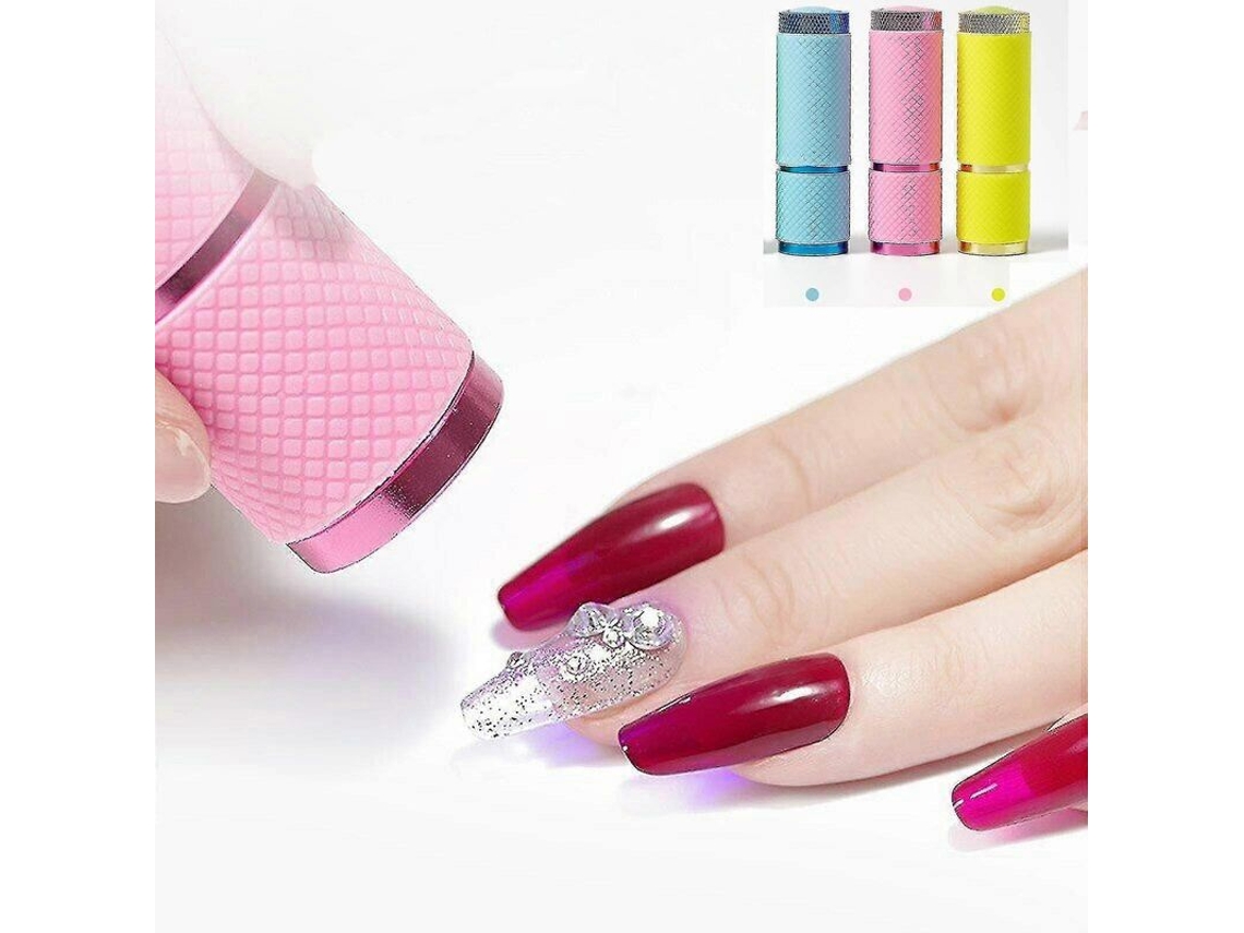 Lâmpada Secadora Uv para Esmalte de Unhas Led Portátil Mini Flashlight Amarela