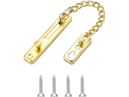 Corrente De Porta, 1 Peça, Segurança Reforçada Em Aço Inoxidável Dourado, Durável, Fácil Instalar, Para Porta Entrada, Casa E Escritório.