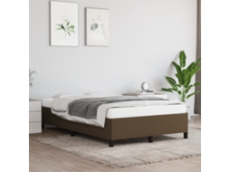 Vidaxl Estrutura De Cama Sem Colchão 120x200 Cm Tecido Castanho-escuro