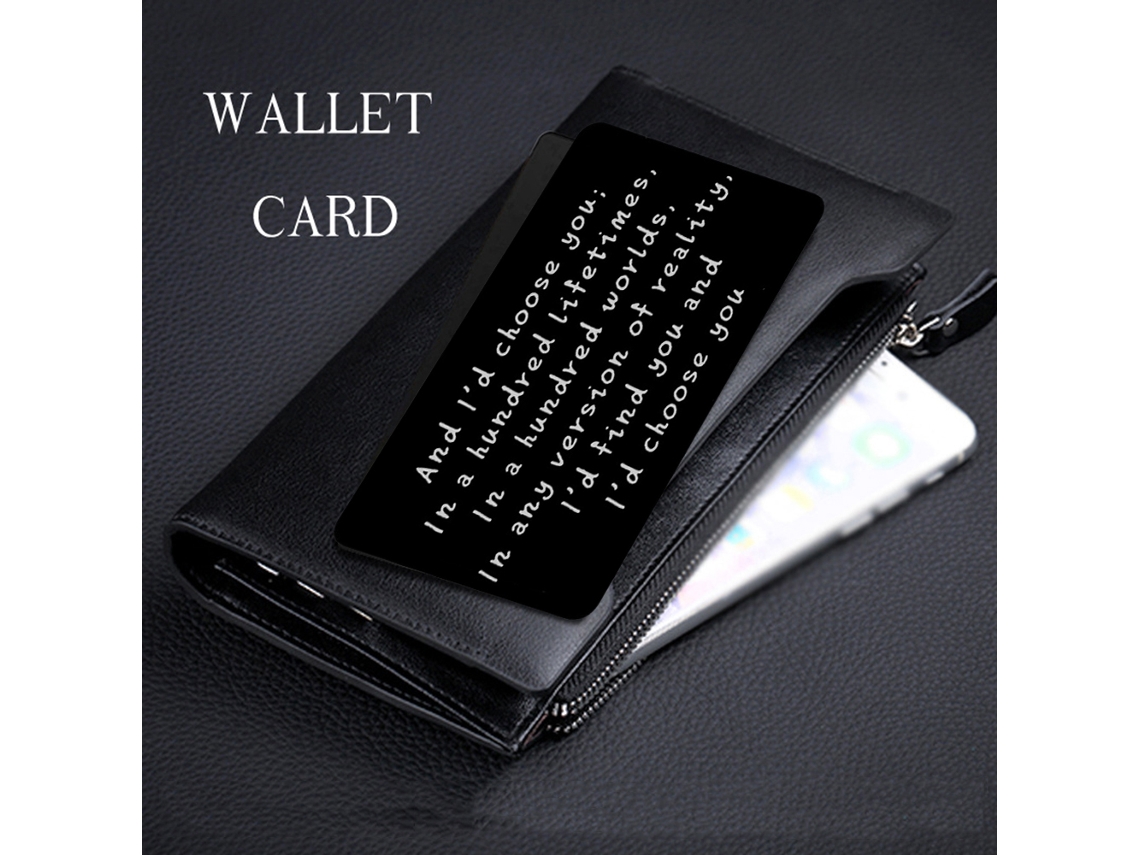 Cartão De Carteira De Metal Gravado Personalizado Presentes Para Marido/esposa Namorado/namorada 1§2§3