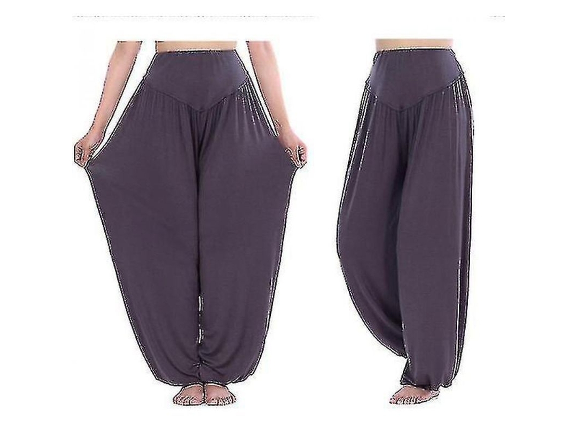 2026 calças Yoga Harem para Mulher Baggy Aladdin Bloomers de Algodão Leve Fxc 2xl Cinza Escuro
