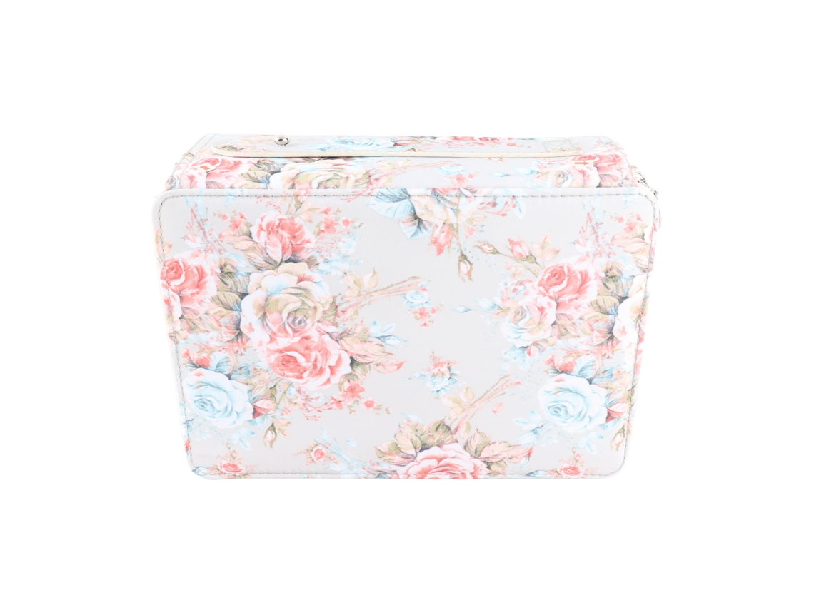 Estojo para lápis com estampa de rosas, 252 compartimentos, portátil, multicamadas, com zíper.