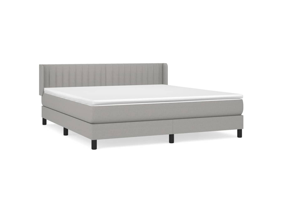 Cama com Molas/Colchão 160x200 Cm em Tecido Cinzento Claro MAISON EXCLUSIVE